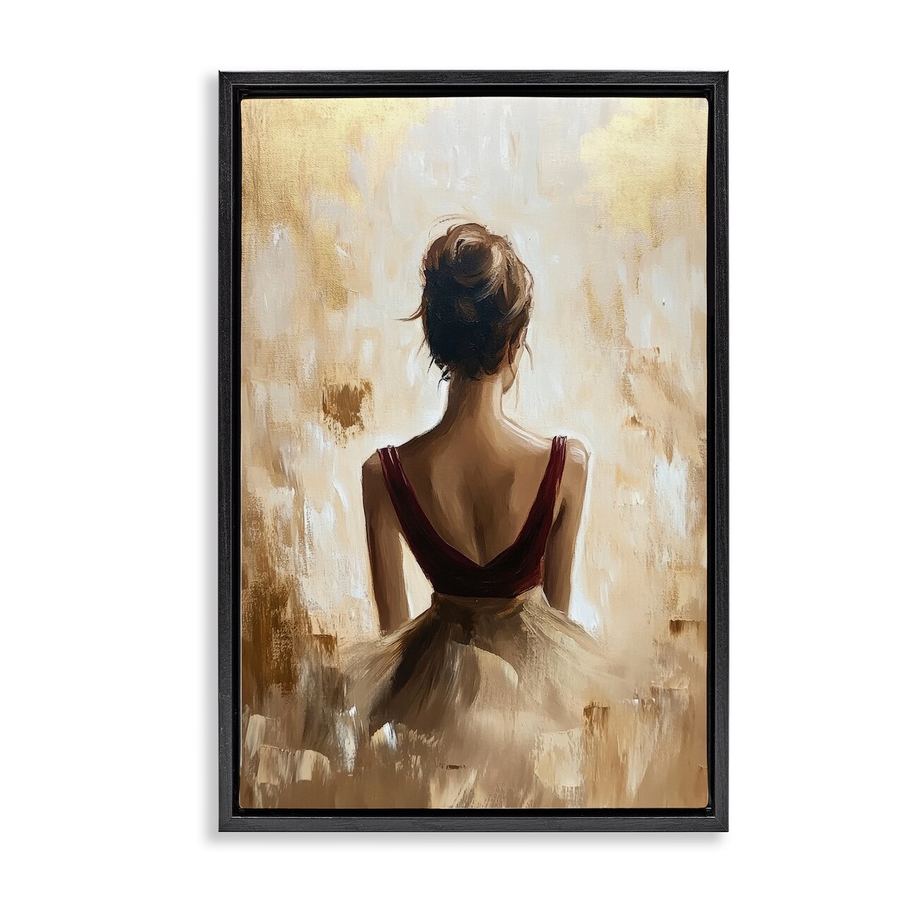 Stupell Industries Ballerina Figure Abstract Portrait Floating Frame, design by Petal Prints Design